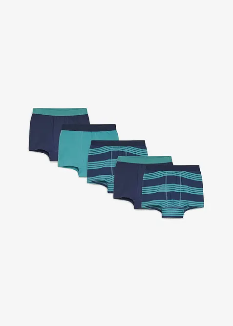 Lot de 5 boxers en coton doux, bonprix