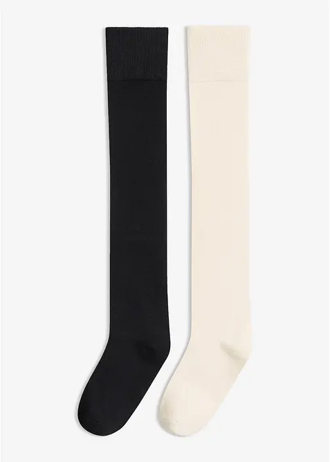 Overknee-Str&uuml;mpfe mit Bio-Baumwolle (2er Pack), bonprix