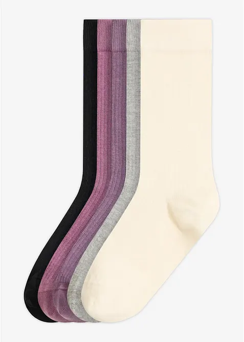 Gerippte Socken (5er Pack), bonprix