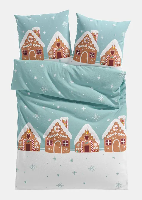 Parure de lit en flanelle de coton m&eacute;lang&eacute;, bonprix