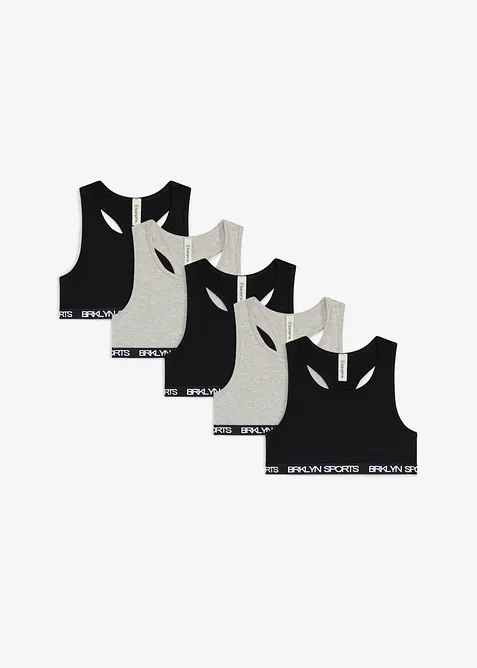Lot de 5 brassi&egrave;res en coton extensible, bonprix