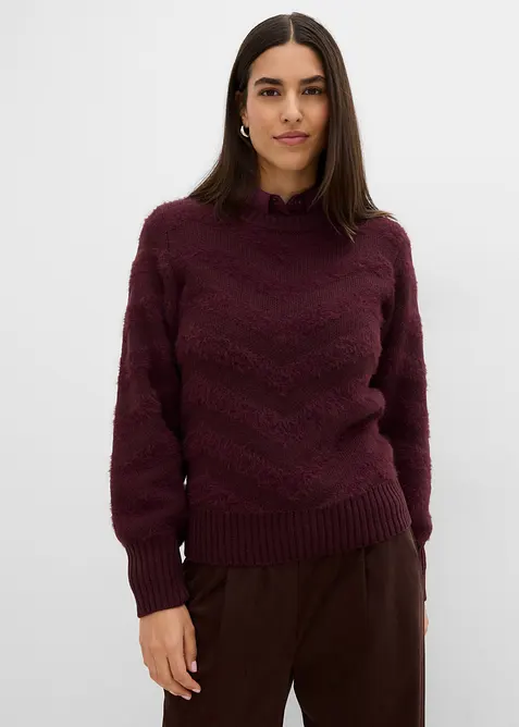 Pull avec fil duveteux, bonprix