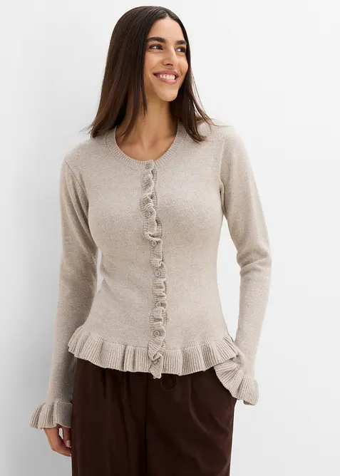 Gilet en maille ajour&eacute;e, bonprix