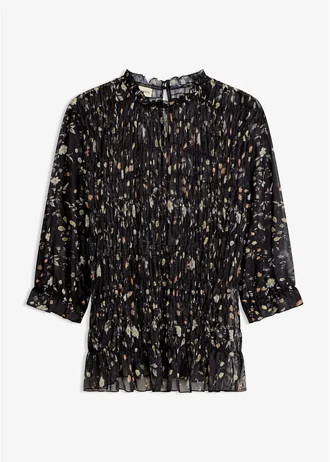 Shirtbluse aus feinem Mesh, bonprix