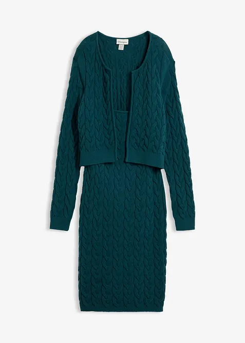 Strickkleid mit angesetztem Bolero - 2 in 1 Optik, bonprix