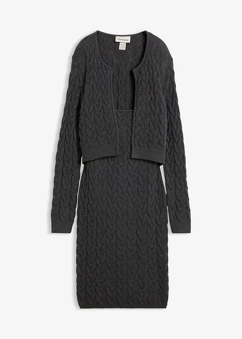 Robe en maille avec bol&eacute;ro, effet 2en1, bonprix
