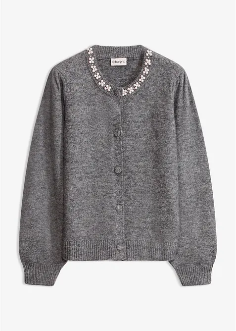 Gilet en maille &agrave; manches bouffantes, bonprix
