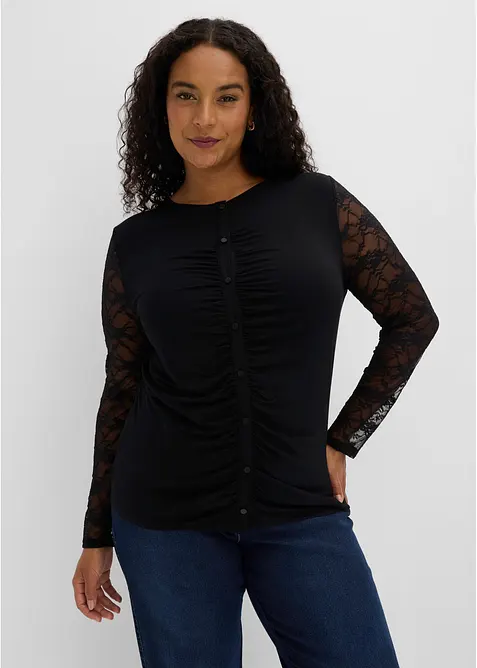 T-shirt manches longues cintr&eacute;, bonprix