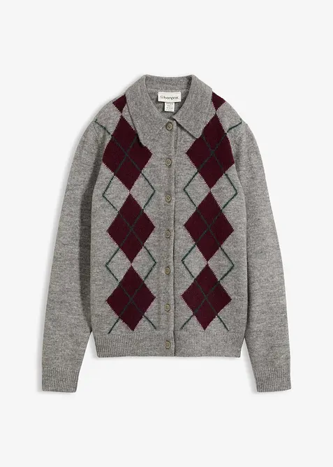 Gilet en maille avec col polo, bonprix