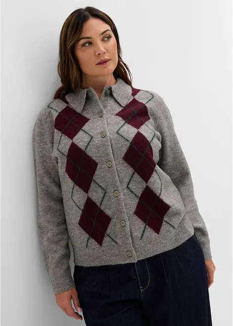 Gilet en maille avec col polo, bonprix