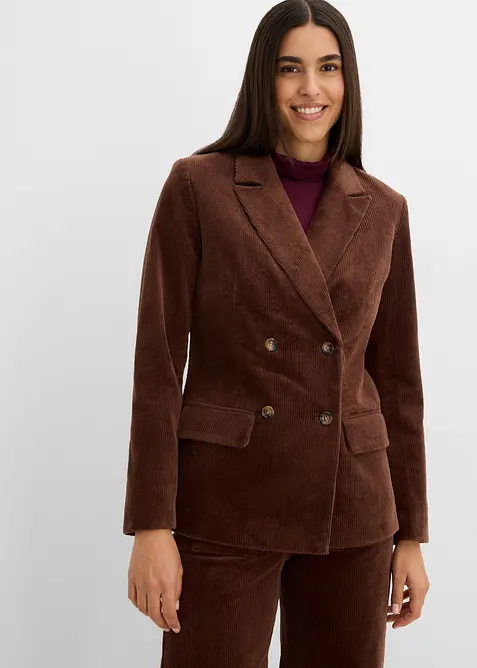 Blazer en velours c&ocirc;tel&eacute;, bonprix