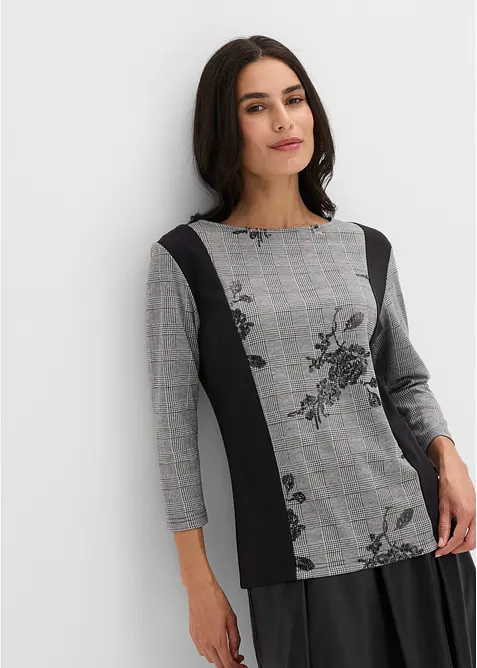 T-shirt Jacquard avec broderie, bonprix