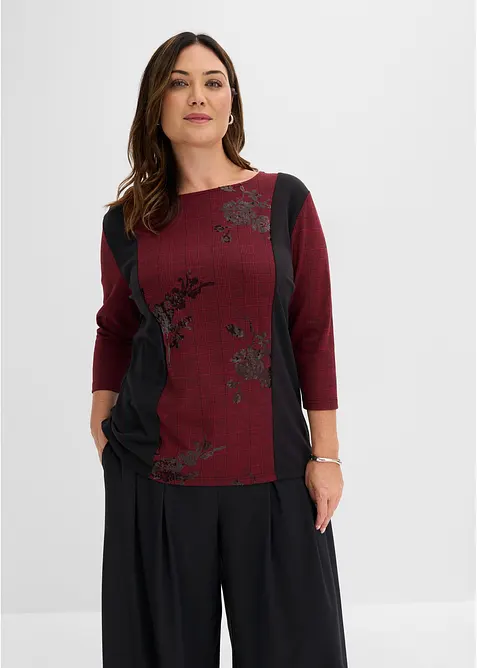 T-shirt Jacquard avec broderie, bonprix