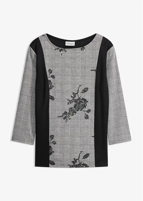 Jaquard-Shirt mit Stickerei, bonprix