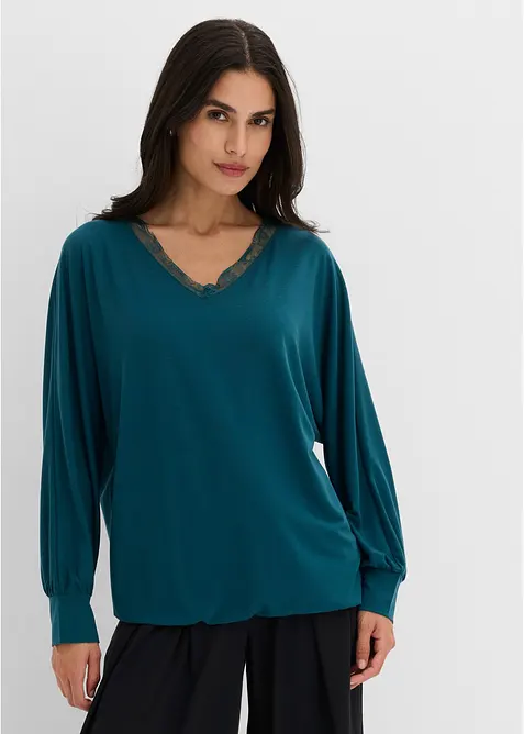 T-shirt &agrave; manches chauve-souris en viscose, bonprix