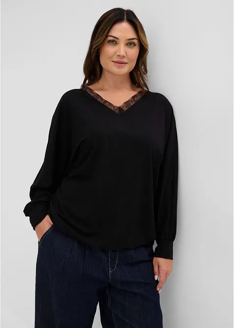 T-shirt &agrave; manches chauve-souris en viscose, bonprix