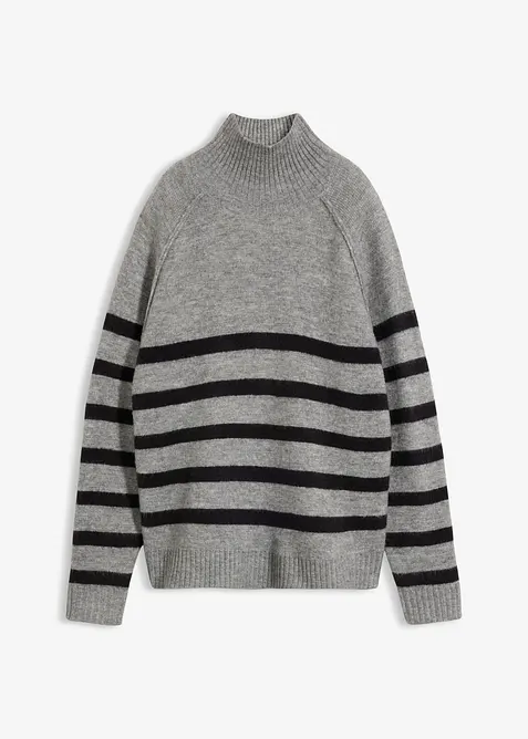 Pull en maille large &agrave; col roul&eacute;, bonprix
