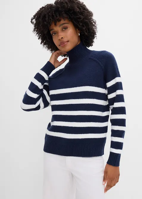 Pull en maille large &agrave; col roul&eacute;, bonprix