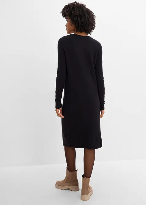 Robe en maille avec patte de boutonnage, bonprix