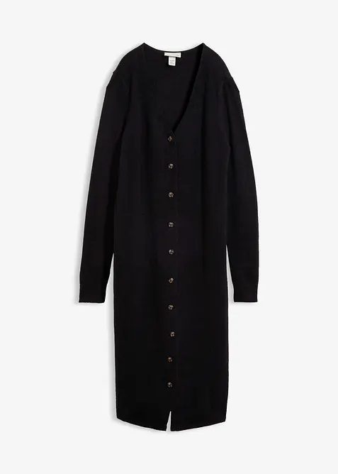 Robe en maille avec patte de boutonnage, bonprix