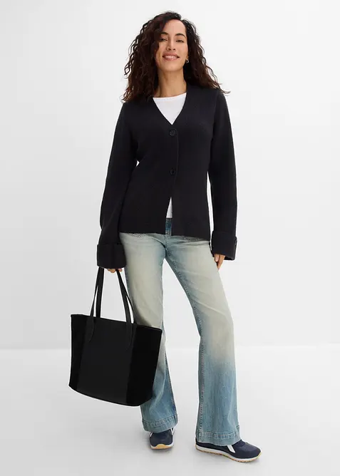 Gilet cintr&eacute; en fine maille, bonprix