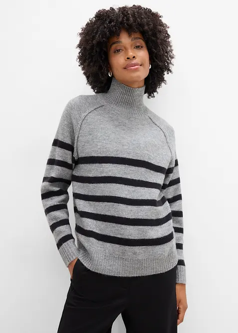 Pull en maille large &agrave; col roul&eacute;, bonprix