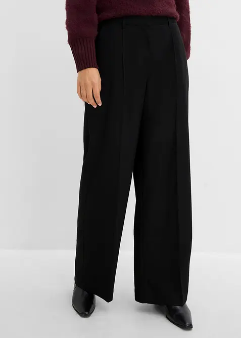 Weite Hose in Wolloptik aus Viskose-Mix, bonprix