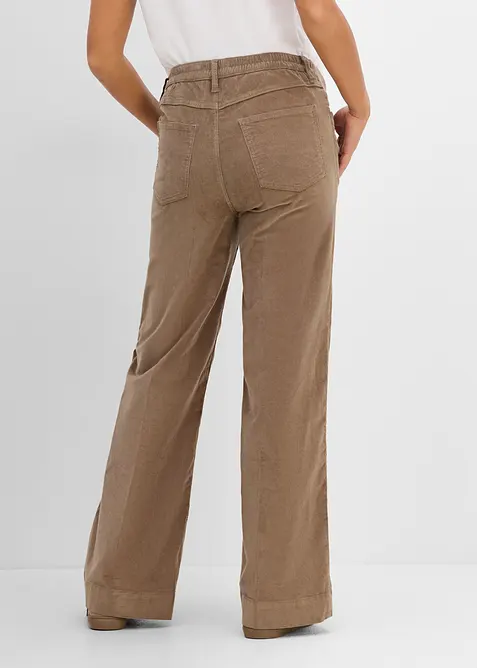 Unterbauch-Umstandshose aus Stretch-Cord, Wide Leg, bonprix
