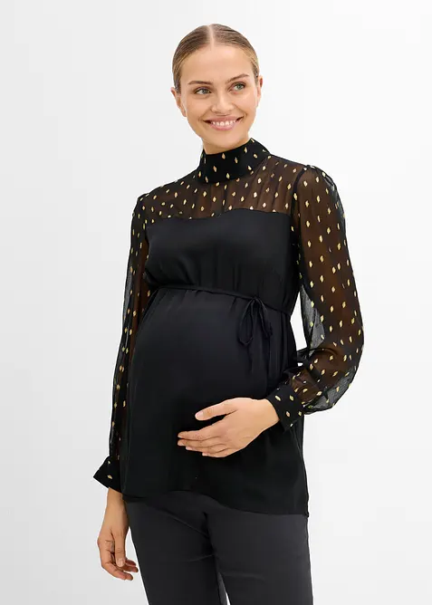 Blouse de grossesse festive &agrave; manches transparentes, bonprix
