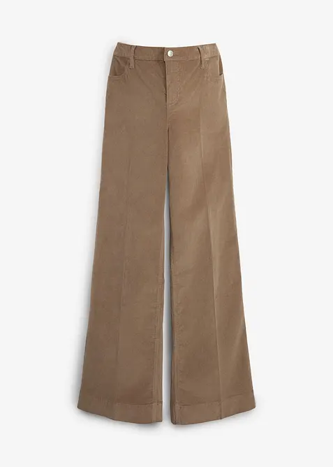 Unterbauch-Umstandshose aus Stretch-Cord, Wide Leg, bonprix