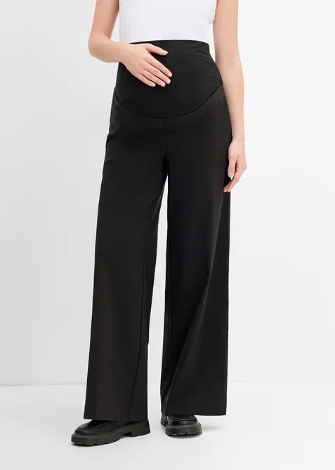 Elastische Umstandshose mit B&uuml;gelfalten, Wide Leg, bonprix
