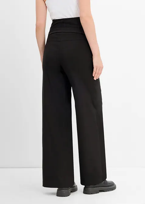 Elastische Umstandshose mit B&uuml;gelfalten, Wide Leg, bonprix