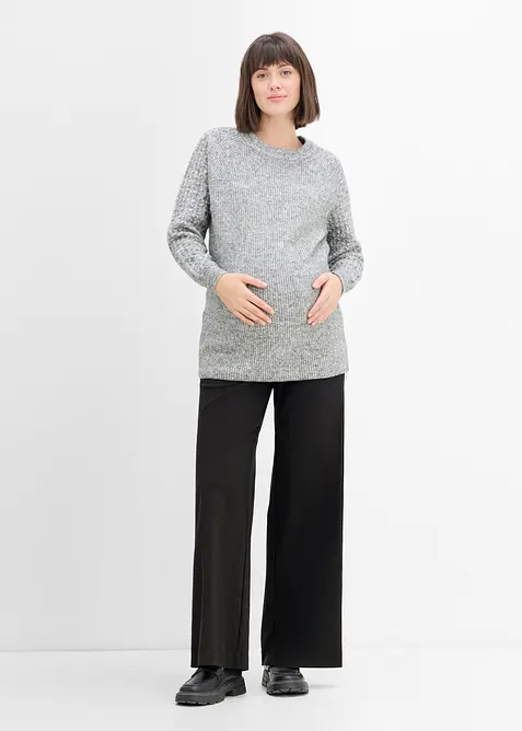 Elastische Umstandshose mit B&uuml;gelfalten, Wide Leg, bonprix