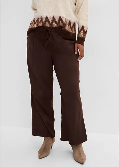 Pantalon en su&eacute;dine &agrave; taille &eacute;lastiqu&eacute;e, bonprix