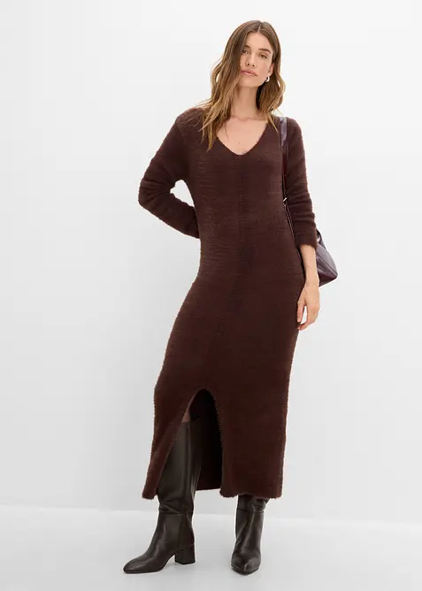 Midi-Strickkleid aus Hairy Knit, bonprix