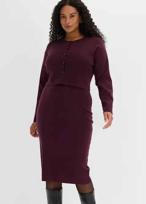 Robe et gilet en maille (ens. 2&nbsp;pces), bonprix