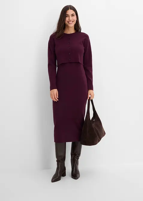 Robe et gilet en maille (ens. 2&nbsp;pces), bonprix