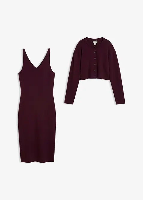 Robe et gilet en maille (ens. 2&nbsp;pces), bonprix