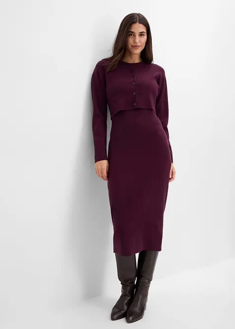 Robe et gilet en maille (ens. 2&nbsp;pces), bonprix