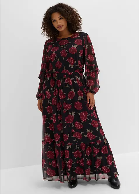 Maxikleid aus softem Mesh, bonprix