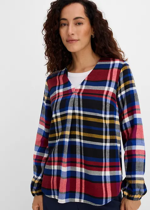 Flanell-Tunika aus reiner Bio-Baumwolle, bonprix