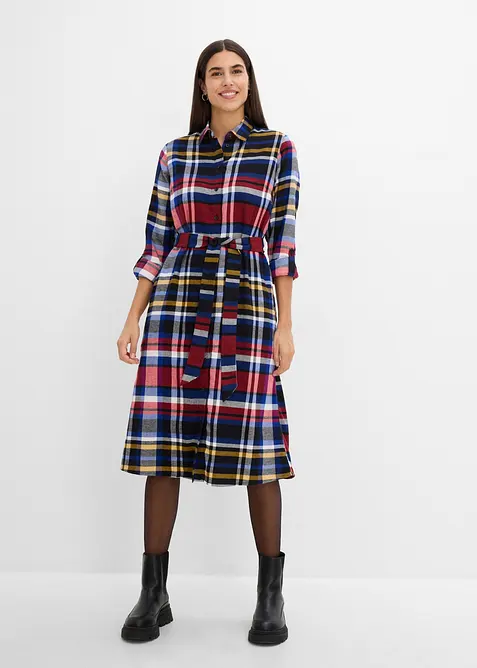 Robe chemise en flanelle douce 100% coton, bonprix