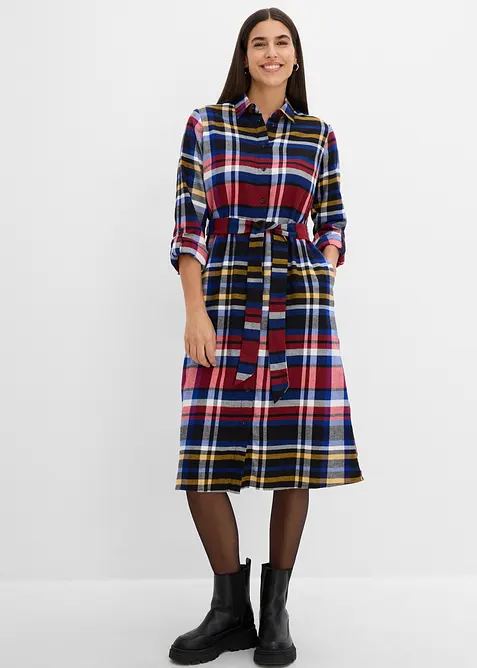 Robe chemise en flanelle douce 100% coton, bonprix