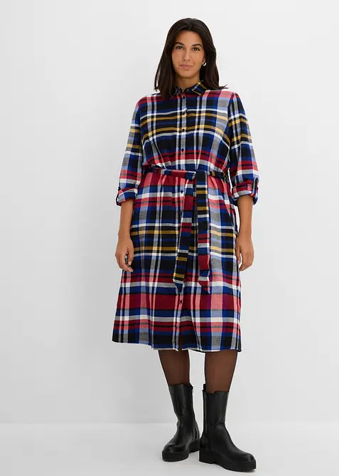 Robe chemise en flanelle douce 100% coton, bonprix