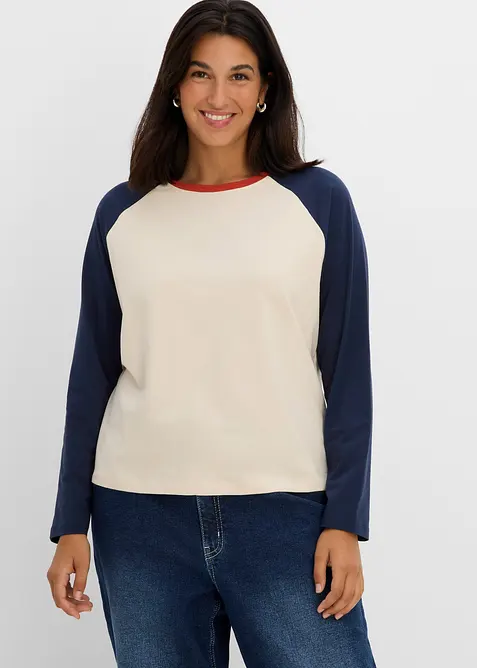 T-shirt coton &agrave; manches raglan, bonprix