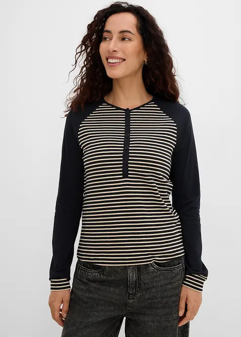 T-shirt en coton extensible &agrave; manches raglan, bonprix