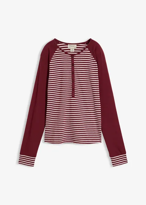 Raglanshirt aus elastischem Bio-Baumwoll-Mix, bonprix