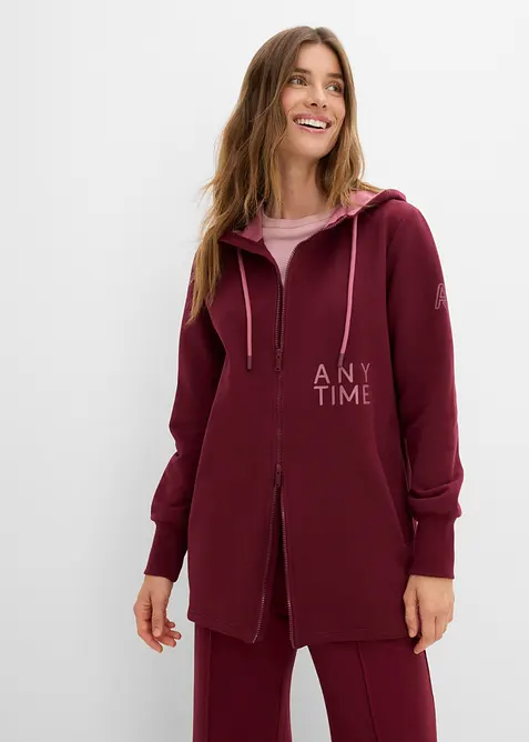 Softe Long-Sweatjacke aus dickem Baumwoll-Mix, bonprix