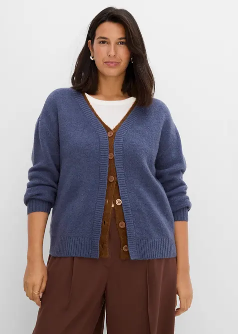 Gilet en maille avec empi&egrave;cements contrastants, bonprix