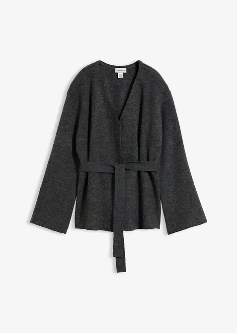 Strickjacke mit Bindeg&uuml;rtel, bonprix